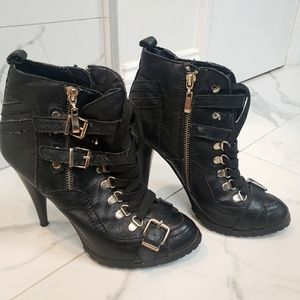 NYLA Leather Moto Style Bootie Size 8